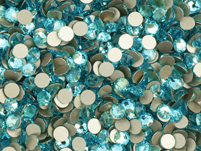flache Strasssteine Größe SS30 Aquamarine