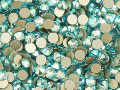 flache Strasssteine Größe SS20 Aquamarine AB
