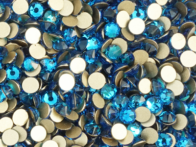 flache Strasssteine Größe SS20 Capri Blue