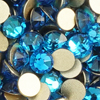 1 Pkg. (12 Stk.) Flat Back Strasssteine SS30 Capri Blue