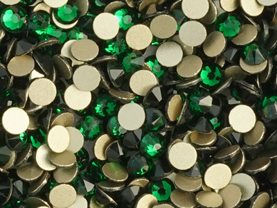 flache Strasssteine Größe SS30 Emerald