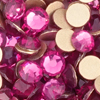 1 Pkg. (12 Stk.) Flat Back Strasssteine SS30 Fuchsia