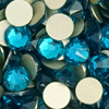 1 Pkg. (12 Stk.) Flat Back Strasssteine SS30 Peacock Blue