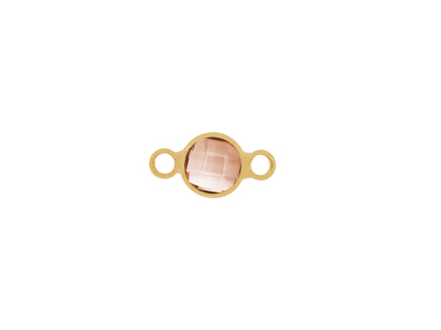 facettierter Glasanhänger circle 6mm gold pfirsich