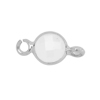 Connector mit 2 Ösen, Kreis ~6mm, silber, opalweiß