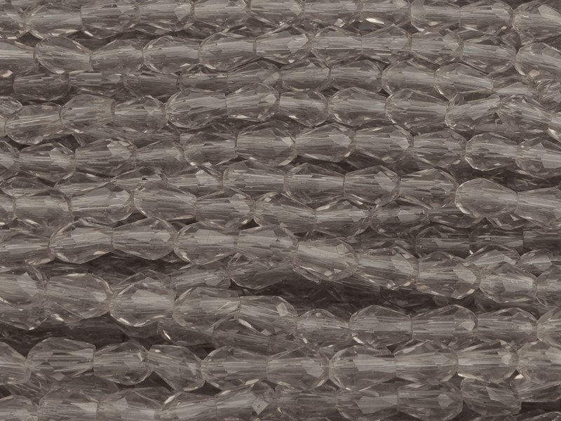 kleine graue facettierte Glasperlentropfen 3x5mm