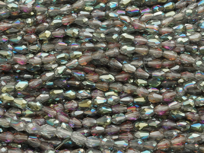 kleine, facettierte Glasperlentropfen 3x4mm