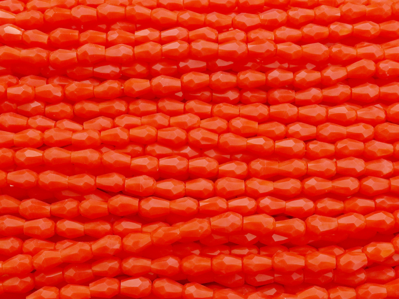kleine, facettierte Glasperlentropfen 3x4mm