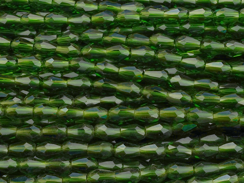 kleine, facettierte Glasperlentropfen 3x4mm