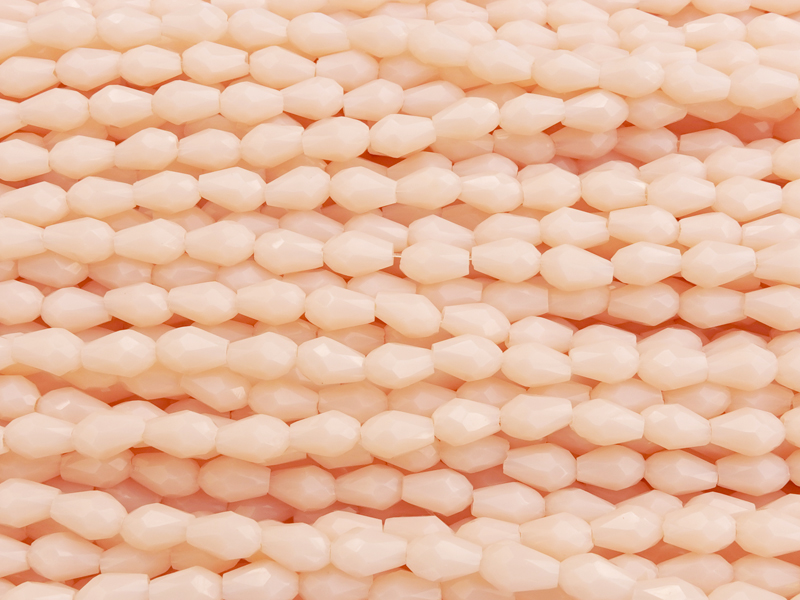 kleine facettierte Glasperlentropfen 3x5mm, Farbe: Powder Pi