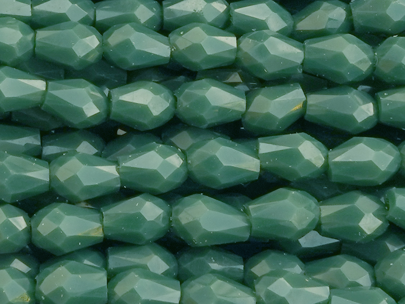 kleine facettierte Glasperlentropfen 3x5mm, Farbe: opakes Du