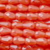 1 Strang (~100 Stk) facettierte Tropfen, ~3x4mm - Orange glänzend