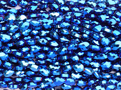 blaue flache Tropfen Mittelteile für Ohrringe