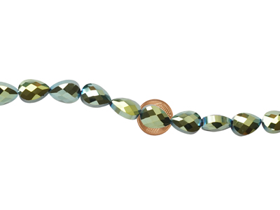 grüne flache Glasperlen Tropfen zum Schmuck machen