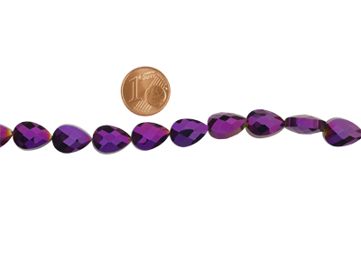 violette Tropfen Perlen 9x12mm für Ohrringe