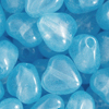 50 Gramm Glasperlen Herzen 5mm Babyblau opal