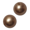 1 Dose (17 Stk) runde mattierte Barockperlen 8mm Hellbraun