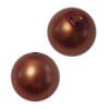 1 Dose (17 Stk) runde mattierte Barockperlen 8mm Kupferbraun
