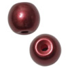 1 Dose (10 Stk) runde halbtransparente Wachsperlen 10mm Bordeaux