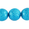 1 Strang (12 Stück) Eisperlen 10mm rund Türkis