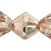 1 Strang (10 Stück) Glasperlen Doppelkegel facettiert 12mm Rosegold