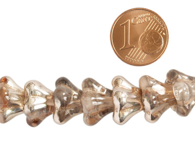 Glasperlen Rosegold Bild 2 mit Größenvergleich