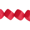 1 Strang (16 Stück) Glasperlen diagonale Würfel 8mm Rot halbmatt