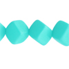 1 Strang (16 Stück) Glasperlen diagonale Würfel 8mm Türkis halbmatt