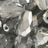 10g. Glasperlen, Tropfen facettiert 10x7mm, Silber