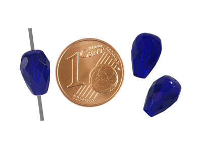 facettierte silberne Tropfen 10x7mm, Bild 2