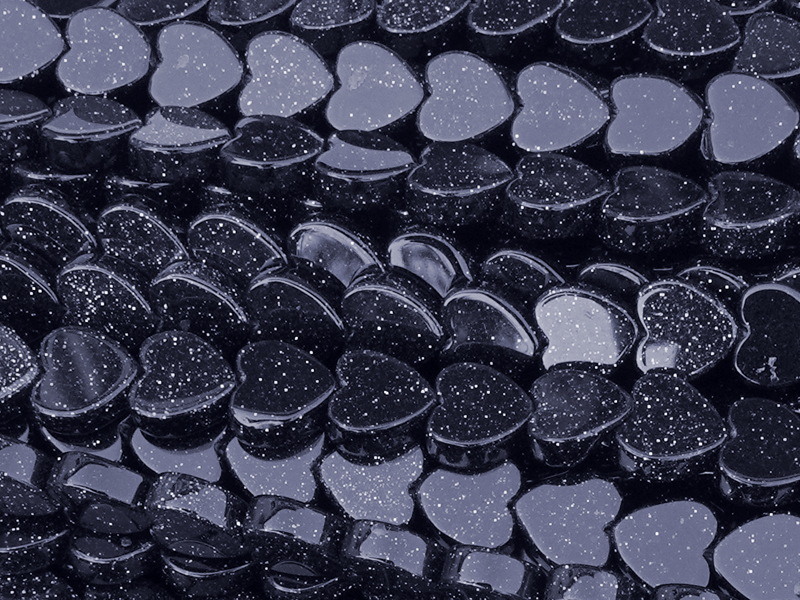 herzförmige, dunkelblaue Blaufluss Perlen 6mm zum Schmuckmac