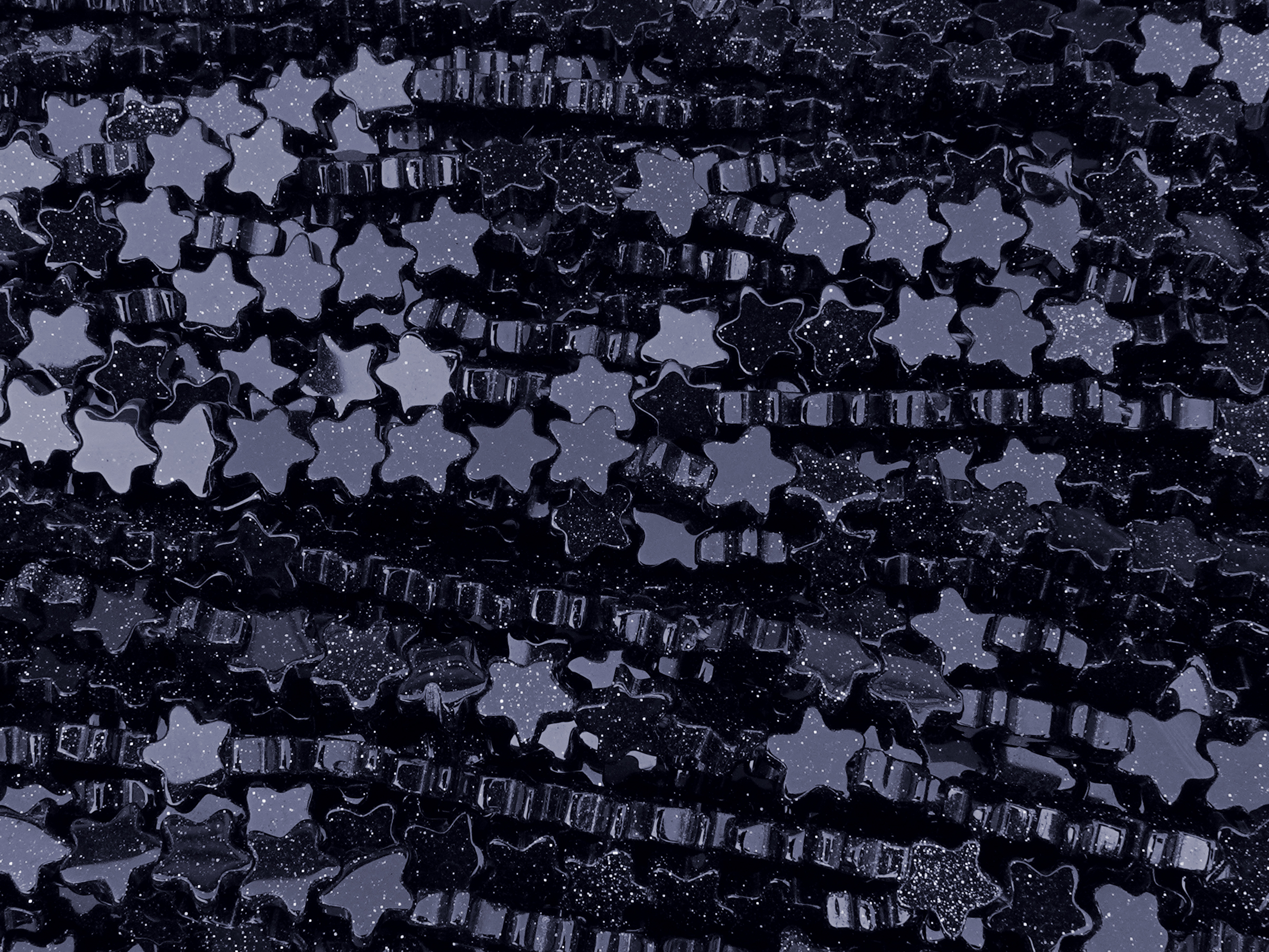 sternförmige, dunkelblaue Blaufluss Perlen 6mm zum Schmuckma