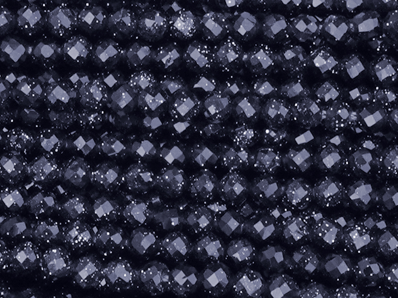 facettierte Glasschliffperlen Blaufluss Perlen 2mm - Nahaufn