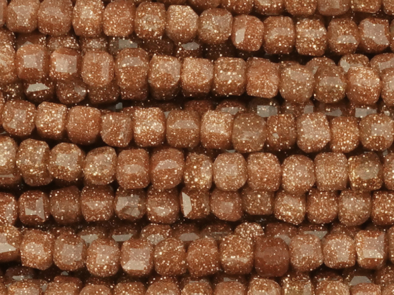 facettierte Goldfluss Perlen Würfel 2mm zum Schmuckmachen -