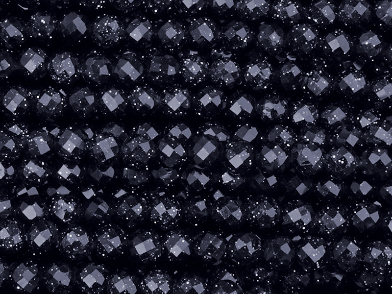 facettierte Blaufluss Perlen 3mm zum Schmuckmachen - Nahaufn