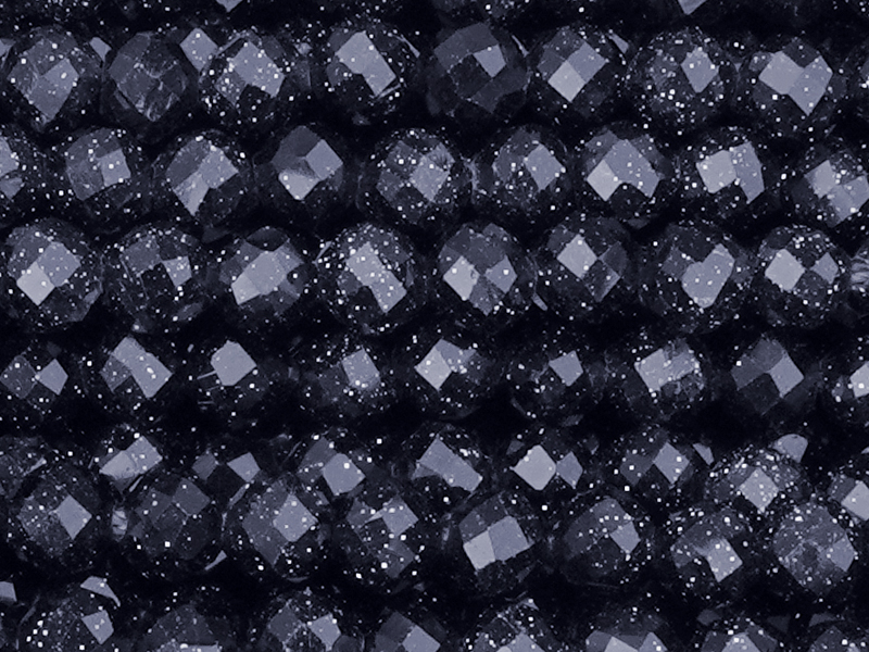 facettierte Blaufluss Perlen 4mm zum Schmuckmachen - Nahaufn