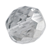 rund facettierte Glasperle 12mm, Silber