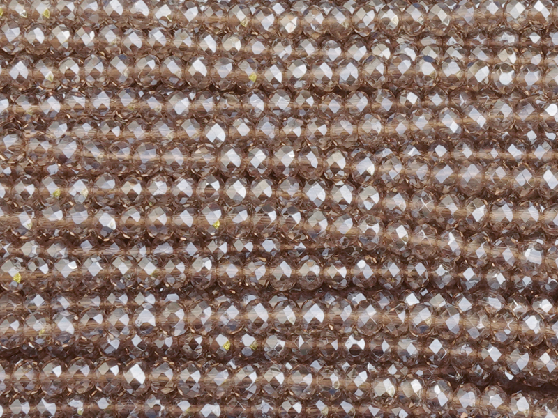 facettierte Glasperlen, Rondellen ca. 3x2mm, Farbe: Light Co