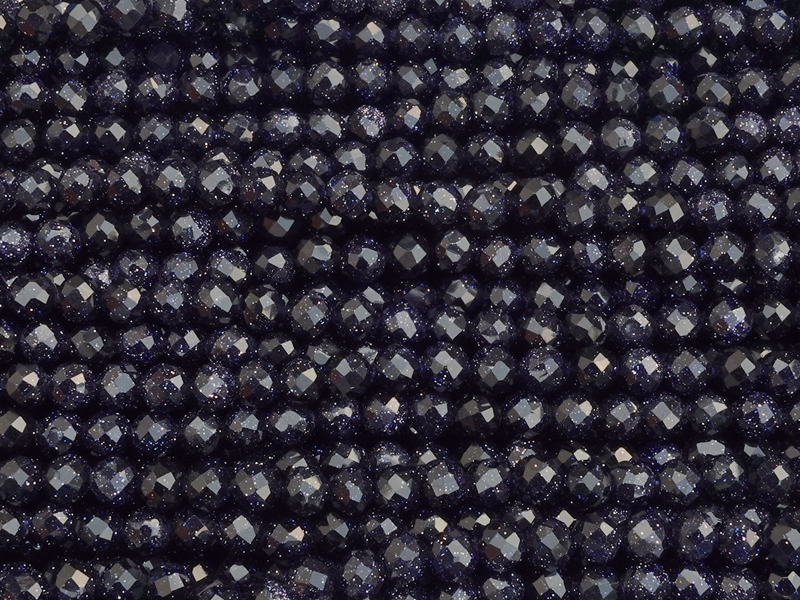 facettierte Blauflussperlen, blaue Goldflussperlen 4mm zum S