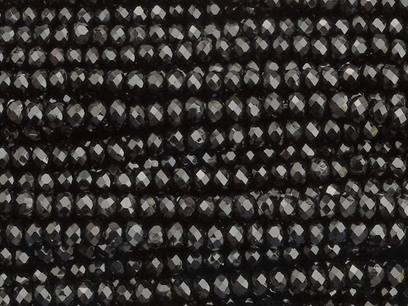 facettierte schwarze Glasperlen, Rondellen ca. 3x2mm
