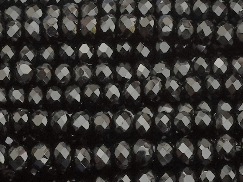facettierte schwarze Glasperlen, Rondellen ca. 3x2mm - Nahau