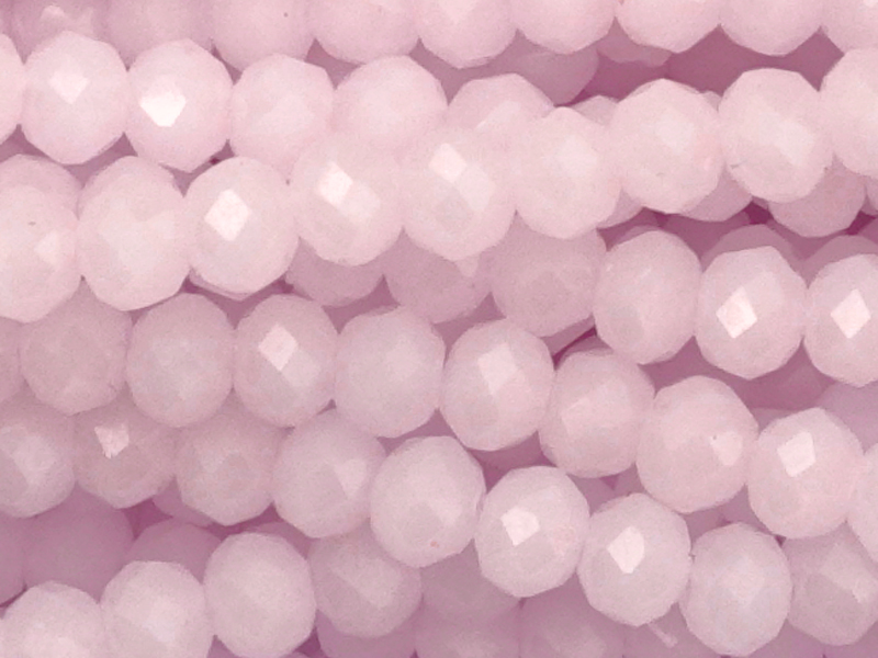 facettierte Glasperlen rondellenförmig, Farbe: Rose Alabaste