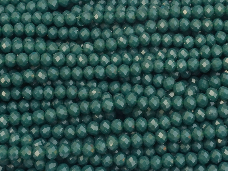 facettierte Rondellperlen, Farbe: opakes dunkles Teal