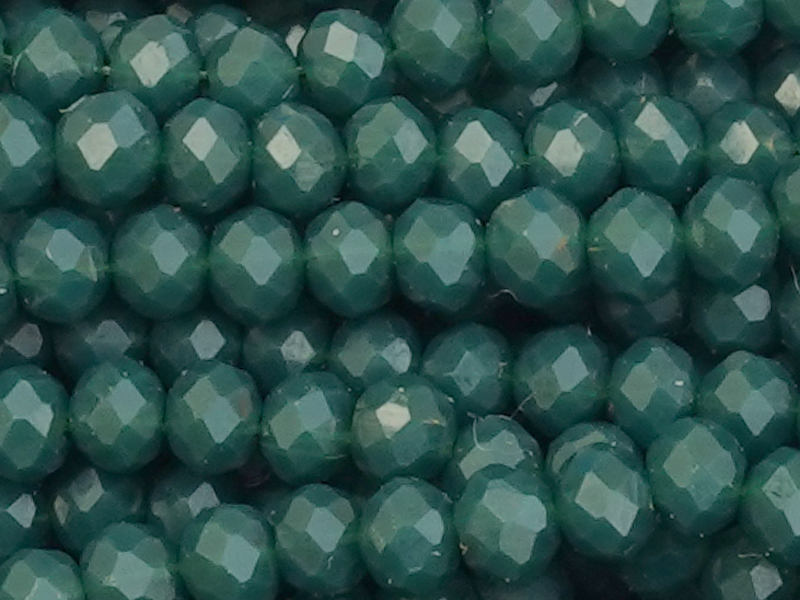 facettierte Glasperlen rondellenförmig, Farbe: dunkles Teal
