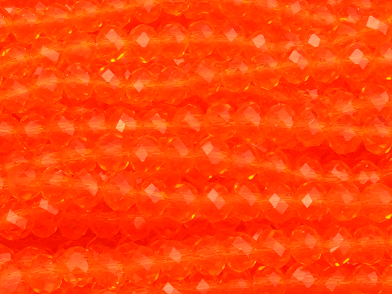 facettierte Glasperlen rondellenförmig, Farbe: Orange - Naha
