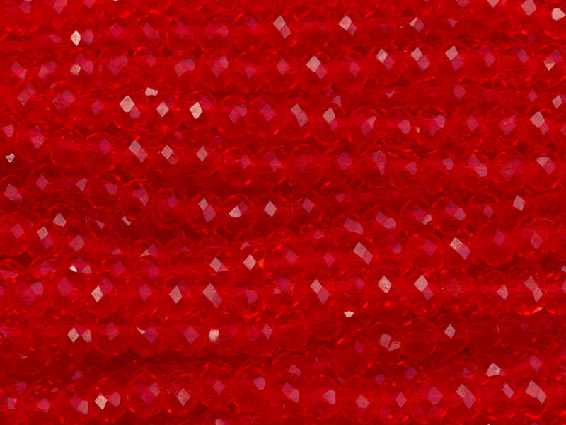 facettierte Rondellperlen, Farbe: transparentes Rot