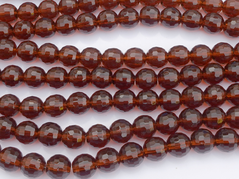 braune facettierte Glasperlen mit 96 Facetten