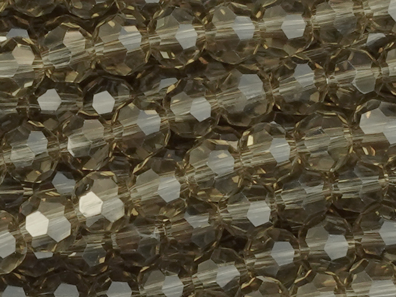 facettierte Glasperlen 4mm, Farbe: grau transparent - Nahauf