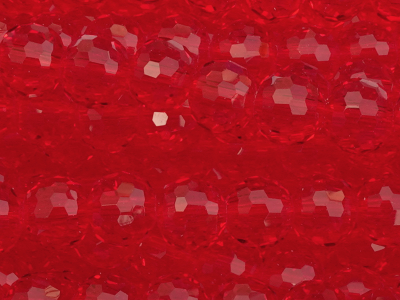 rote facettierte Glasperlen 6mm zum Schmuckmachen - Nahaufna