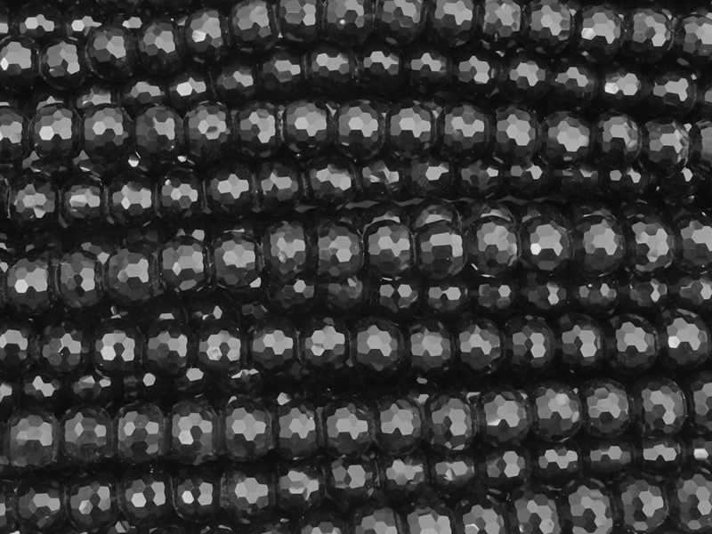 schwarze facettierte Glasperlen 6mm zum Schmuckmachen